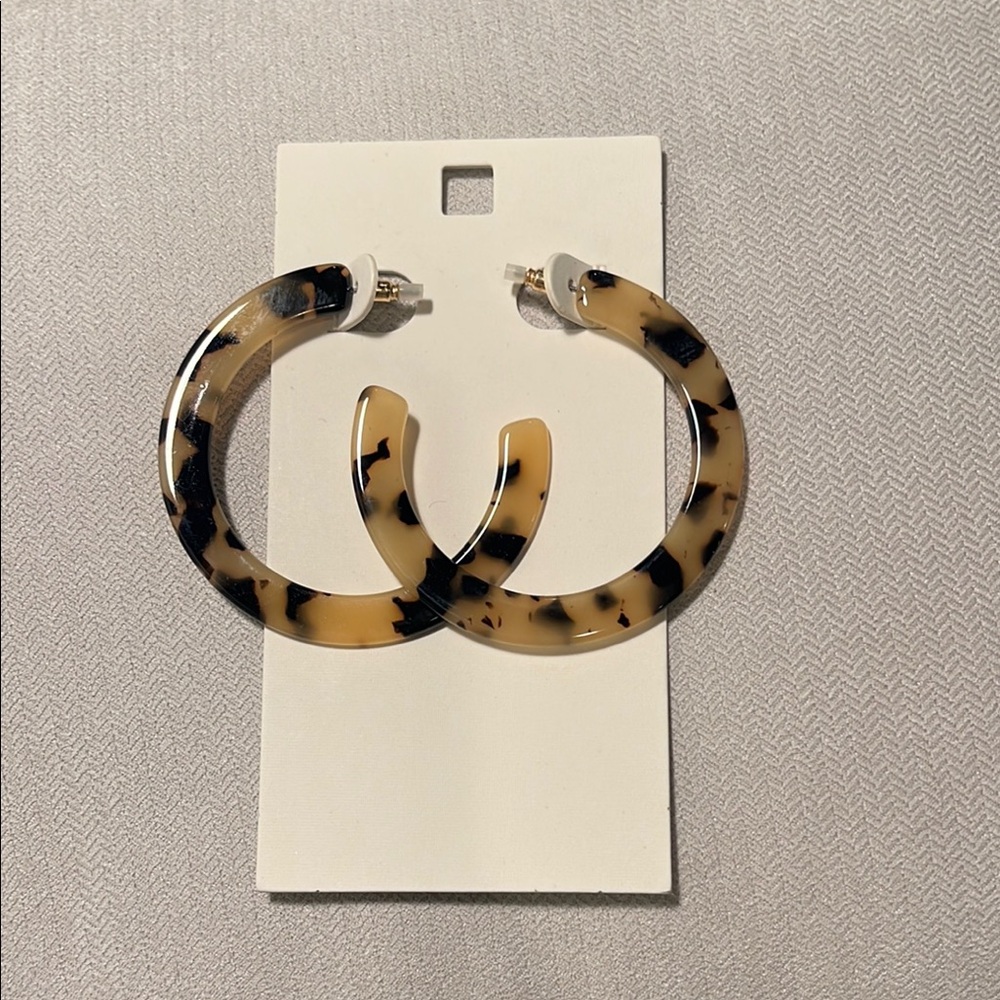 Tortoise Shell Hoop Earrings